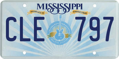 MS license plate CLE797