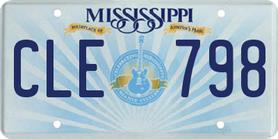 MS license plate CLE798