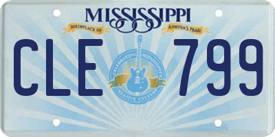 MS license plate CLE799