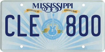 MS license plate CLE800