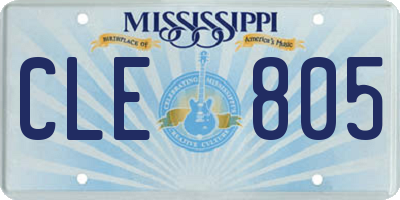 MS license plate CLE805