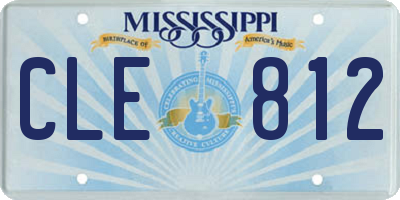 MS license plate CLE812