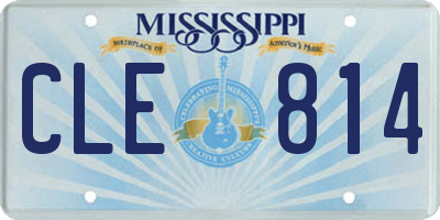 MS license plate CLE814
