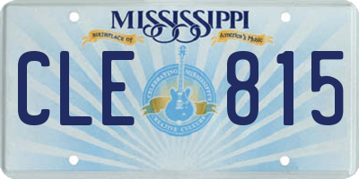 MS license plate CLE815