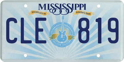 MS license plate CLE819