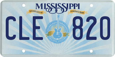 MS license plate CLE820