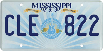 MS license plate CLE822