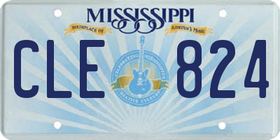 MS license plate CLE824