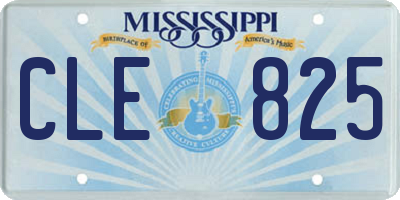 MS license plate CLE825
