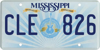MS license plate CLE826
