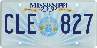 MS license plate CLE827