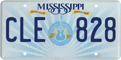 MS license plate CLE828