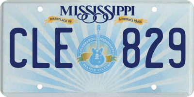MS license plate CLE829