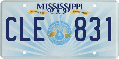 MS license plate CLE831