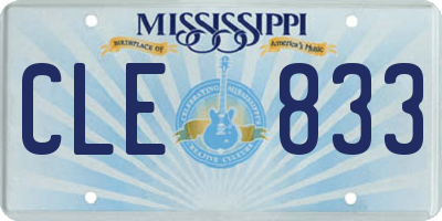 MS license plate CLE833