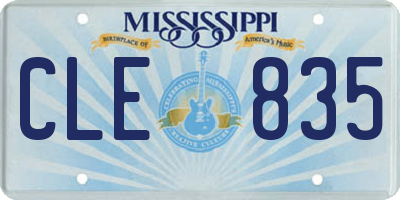MS license plate CLE835