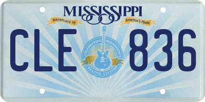 MS license plate CLE836