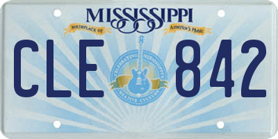MS license plate CLE842