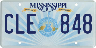 MS license plate CLE848