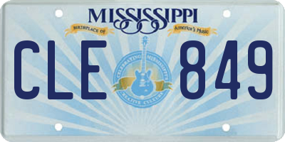 MS license plate CLE849