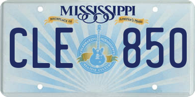 MS license plate CLE850