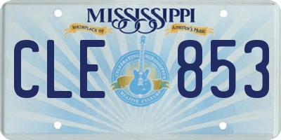 MS license plate CLE853
