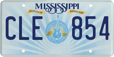 MS license plate CLE854