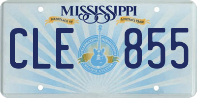 MS license plate CLE855