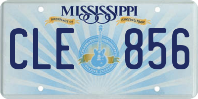MS license plate CLE856