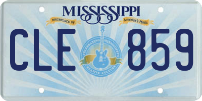 MS license plate CLE859
