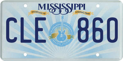 MS license plate CLE860