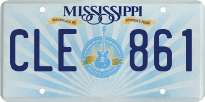 MS license plate CLE861
