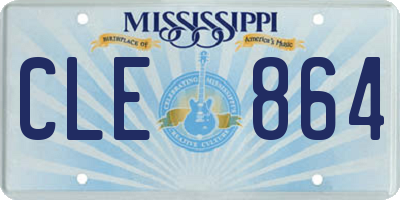 MS license plate CLE864