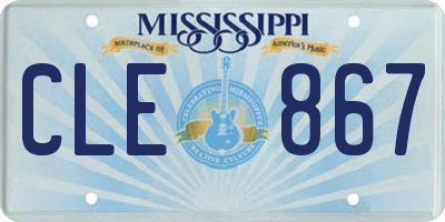 MS license plate CLE867