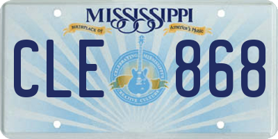MS license plate CLE868