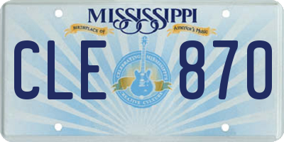 MS license plate CLE870