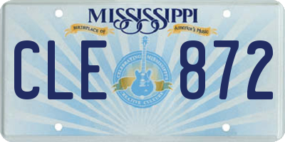 MS license plate CLE872