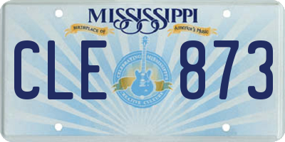MS license plate CLE873