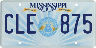 MS license plate CLE875