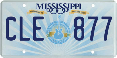 MS license plate CLE877