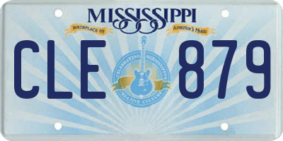 MS license plate CLE879