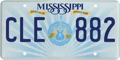 MS license plate CLE882