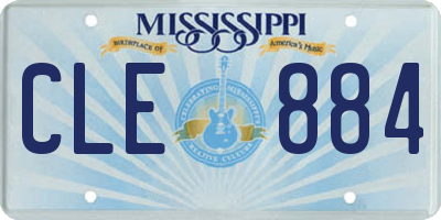MS license plate CLE884