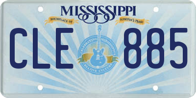 MS license plate CLE885