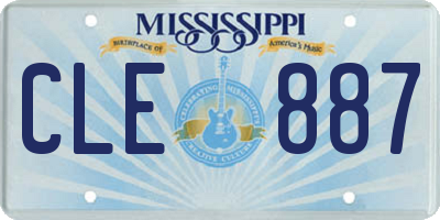 MS license plate CLE887