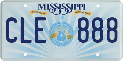MS license plate CLE888
