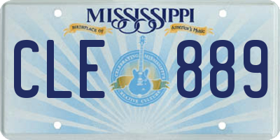MS license plate CLE889