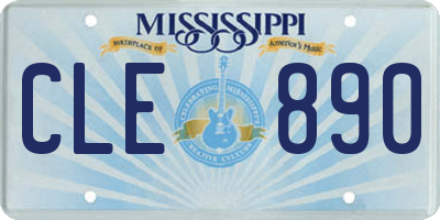 MS license plate CLE890