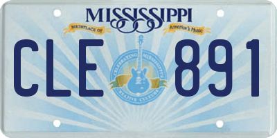 MS license plate CLE891