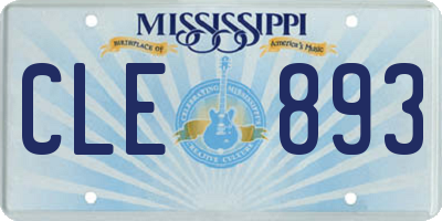 MS license plate CLE893